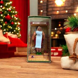 Hallmark Vintage Holiday Santa Workshop Figurine in Red and Green